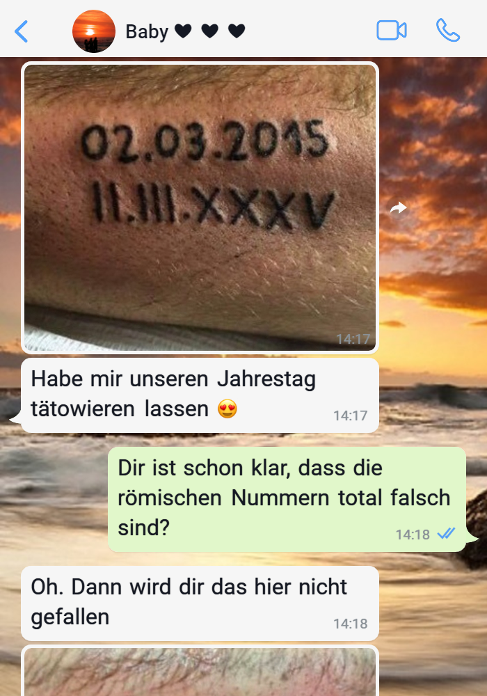 Sie ist nicht begeistert von seinen Tattoos.. Facts & News